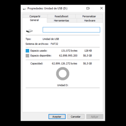 Capacidad FAT32